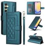 For Samsung Galaxy A25 5G Diamond Lattice Leather Flip Phone Case(Green)