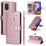 For Samsung Galaxy A31 EU Version Diamond Lattice Leather Flip Phone Case(Rose Gold)