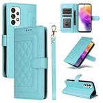 For Samsung Galaxy A73 5G Diamond Lattice Leather Flip Phone Case(Mint Green)