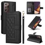 For Samsung Galaxy Note20 Ultra Diamond Lattice Leather Flip Phone Case(Black)