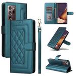 For Samsung Galaxy Note20 Ultra Diamond Lattice Leather Flip Phone Case(Green)