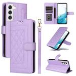 For Samsung Galaxy S22 5G Diamond Lattice Leather Flip Phone Case(Light Purple)