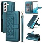For Samsung Galaxy S22 5G Diamond Lattice Leather Flip Phone Case(Green)