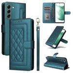 For Samsung Galaxy S22+ 5G Diamond Lattice Leather Flip Phone Case(Green)