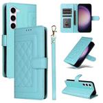 For Samsung Galaxy S23 5G Diamond Lattice Leather Flip Phone Case(Mint Green)