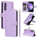 For Samsung Galaxy S23 FE 5G Diamond Lattice Leather Flip Phone Case(Light Purple)