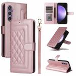 For Samsung Galaxy S23 FE 5G Diamond Lattice Leather Flip Phone Case(Rose Gold)