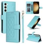 For Samsung Galaxy S23+ 5G Diamond Lattice Leather Flip Phone Case(Mint Green)