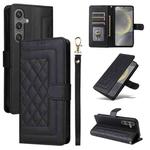 For Samsung Galaxy S24 5G Diamond Lattice Leather Flip Phone Case(Black)