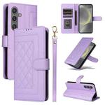 For Samsung Galaxy S24+ 5G Diamond Lattice Leather Flip Phone Case(Light Purple)