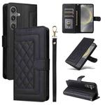 For Samsung Galaxy S24+ 5G Diamond Lattice Leather Flip Phone Case(Black)