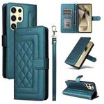For Samsung Galaxy S24 Ultra 5G Diamond Lattice Leather Flip Phone Case(Green)