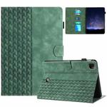 For iPad Pro 11 2022 / Air 10.9 2022 Building Blocks Embossed Leather Smart Tablet Case(Green)