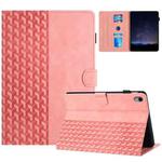 For iPad mini 6 Building Blocks Embossed Leather Smart Tablet Case(Pink)