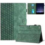 For iPad mini 5 / 4 / 3 / 2 / 1 Building Blocks Embossed Leather Smart Tablet Case(Green)