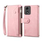 For Motorola Moto E14 ESEBLE Retro Frosted RFID Leather Phone Case(Rose Gold)