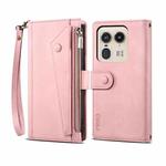 For Motorola Edge 50 Ultra ESEBLE Retro Frosted RFID Leather Phone Case(Rose Gold)