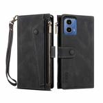 For Motorola Moto G85 ESEBLE Retro Frosted RFID Leather Phone Case(Black)