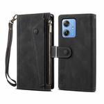 For Motorola Moto G54 5G Global ESEBLE Retro Frosted RFID Leather Phone Case(Black)