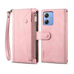 For Motorola Moto G54 Power 5G ESEBLE Retro Frosted RFID Leather Phone Case(Rose Gold)