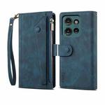 For Motorola Edge 50 5G Global ESEBLE Retro Frosted RFID Leather Phone Case(Dark Green)