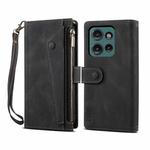 For Motorola Moto G75 5G ESEBLE Retro Frosted RFID Leather Phone Case(Black)