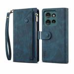 For Motorola Moto G75 5G ESEBLE Retro Frosted RFID Leather Phone Case(Dark Green)