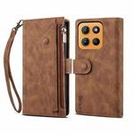 For Motorola Moto G15 ESEBLE Retro Frosted RFID Leather Phone Case(Brown)