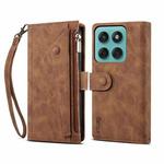 For Motorola Edge 60 Pro ESEBLE Retro Frosted RFID Leather Phone Case(Brown)