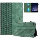 For Lenovo Tab M10 Plus 3rd Gen Building Blocks Embossed Leather Smart Tablet Case(Green)
