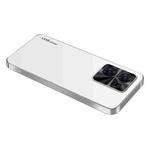 For OPPO Reno7 AG Frosted Electroplating Acrylic Phone Case(Silver White)