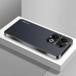 For OPPO Reno13 Global AG Frosted Electroplating Acrylic Phone Case(Black)