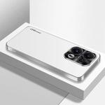 For OPPO Reno13 Global AG Frosted Electroplating Acrylic Phone Case(Silver White)