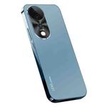 For vivo V40 AG Frosted Electroplating Acrylic Phone Case(Navy Blue)
