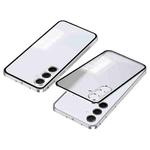 For Samsung Galaxy S23 FE 5G Snap Buckle Metal Frame Frosted Phone Case(Silver)