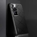For Huawei P60 / P60 Pro Plain Leather PC Phone Case(Black)