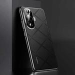 For Huawei nova 12 Lite Plain Leather PC Phone Case(Black)