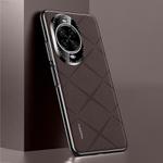 For Huawei nova 14 Pro Plain Leather PC Phone Case(Brown)