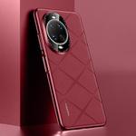For Huawei nova 14 Ultra Plain Leather PC Phone Case(Wine Red)