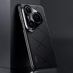For Huawei Pura 80 Pro Ultra 5G Plain Leather PC Phone Case(Black)