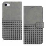 For iPhone SE 2022 / 7 / 8 Woven Embossed RFID Blocking Leather Phone Case(Grey)