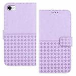 For iPhone SE 2022 / 7 / 8 Woven Embossed RFID Blocking Leather Phone Case(Purple)