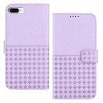 For iPhone 7 Plus / 8 Plus Woven Embossed RFID Blocking Leather Phone Case(Purple)