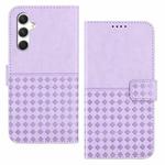 For Samsung Galaxy A35 5G Woven Embossed RFID Blocking Leather Phone Case(Purple)