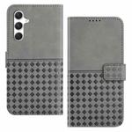 For Samsung Galaxy S24+ 5G Woven Embossed RFID Blocking Leather Phone Case(Grey)