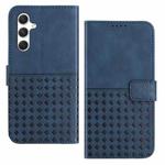 For Samsung Galaxy S24 5G Woven Embossed RFID Blocking Leather Phone Case(Blue)