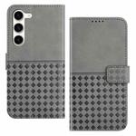 For Samsung Galaxy S23+ 5G Woven Embossed RFID Blocking Leather Phone Case(Grey)