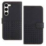 For Samsung Galaxy S23+ 5G Woven Embossed RFID Blocking Leather Phone Case(Black)