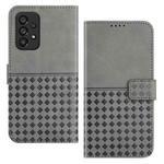 For Samsung Galaxy A23 Woven Embossed RFID Blocking Leather Phone Case(Grey)