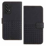 For Samsung Galaxy A73 Woven Embossed RFID Blocking Leather Phone Case(Black)